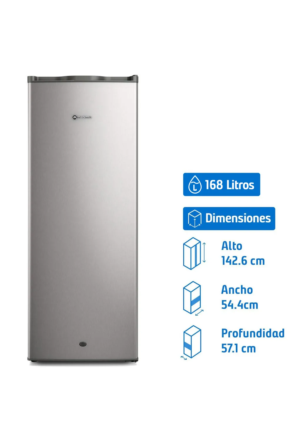 Freezer Vertical 157 Litros Inox M-265V | Sodimac Chile