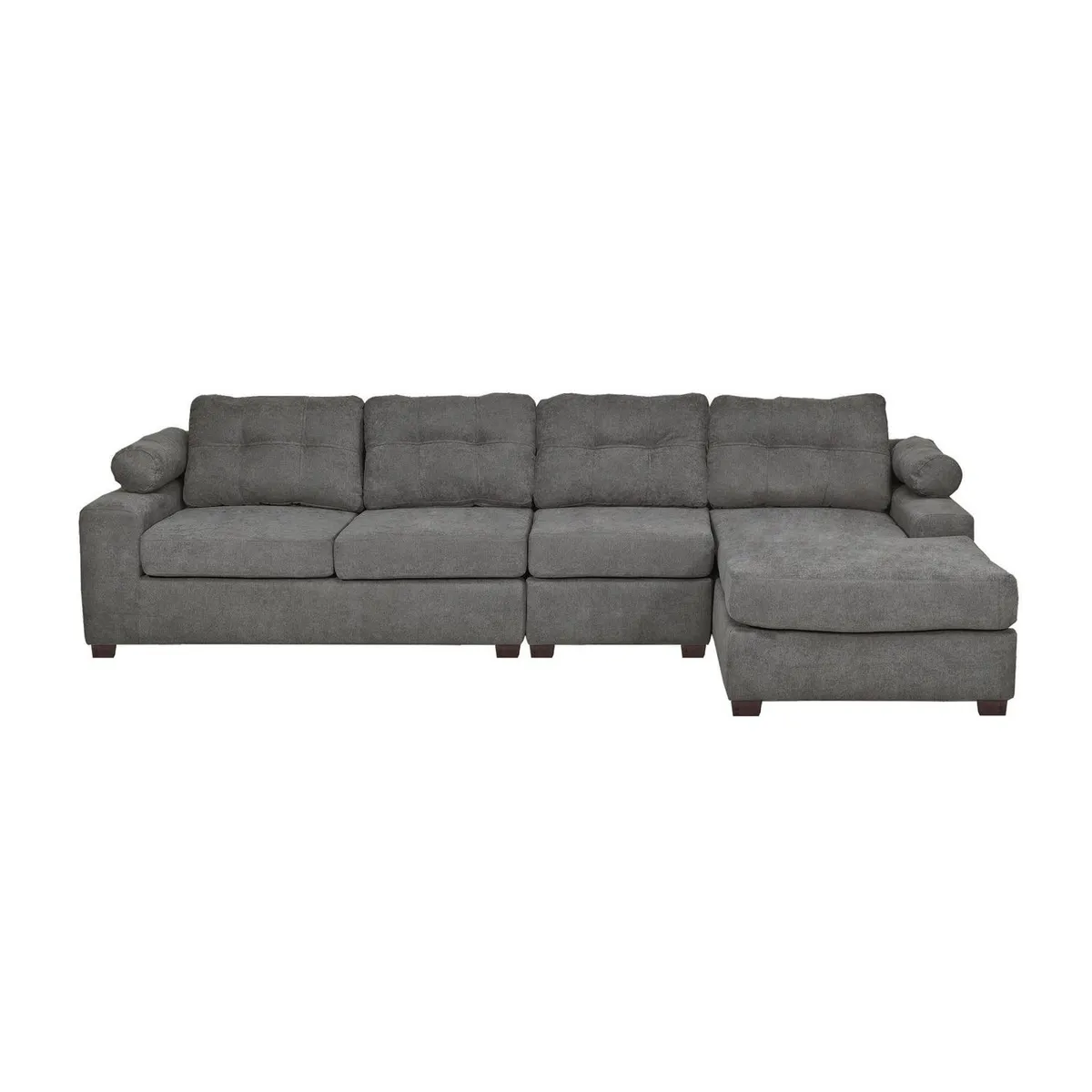 INTERMUEBLES - Sofá Seccional 4 cuerpos Santi 170x95x90 cm Gris Oscuro