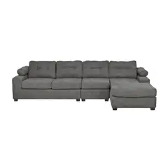 INNOVAMUEBLES - Sofá Seccional 4 cuerpos Santi 170x95x90 cm Gris Oscuro