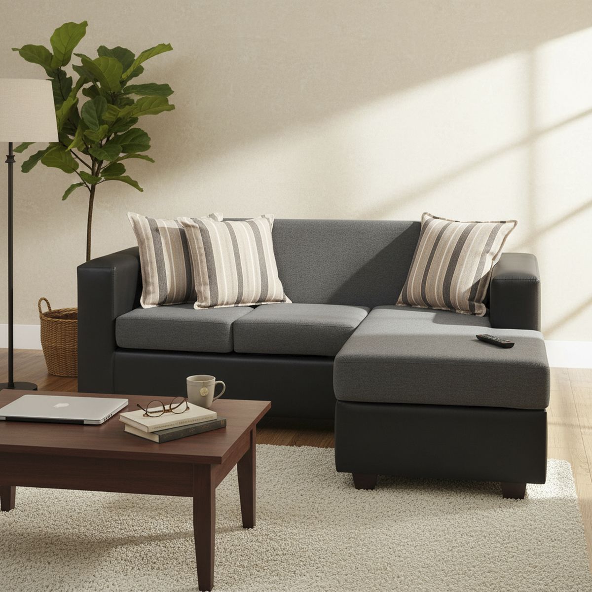 INTERMUEBLES - Sofá Seccional 4 cuerpos Invictus 186x87x80 cm Gris