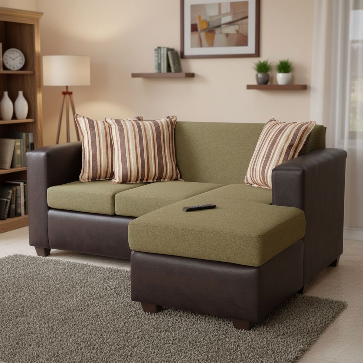 INTERMUEBLES - Sofá Seccional 4 cuerpos Invictus 186x87x80 cm Café