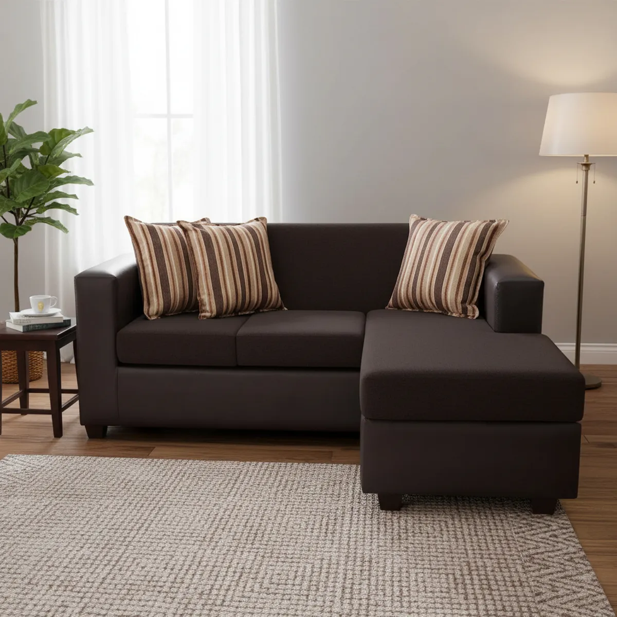 INTERMUEBLES - Sofá Seccional 4 cuerpos Invictus 186x87x80 cm Café