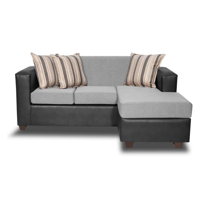 INNOVAMUEBLES - Sofá Seccional 4 cuerpos Invictus 186x87x80 cm Gris Claro