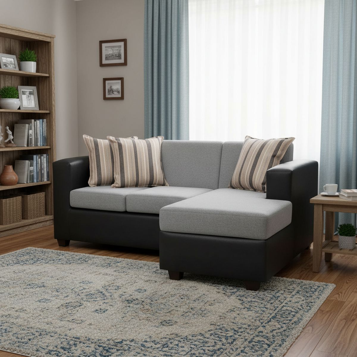INTERMUEBLES - Sofá Seccional 4 cuerpos Invictus 186x87x80 cm Gris