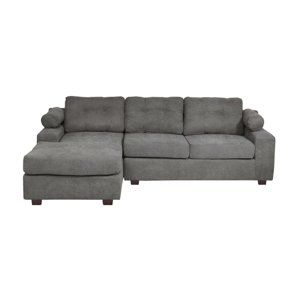 INTERMUEBLES - Sofá Seccional 3 cuerpos Santi 170x95x90 cm Gris Oscuro