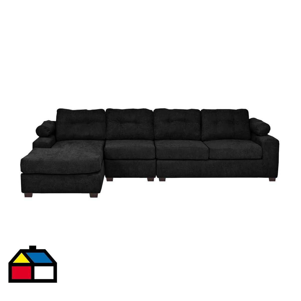 INTERMUEBLES - Sofá Seccional 4 cuerpos Santi 170x95x90 cm Negro