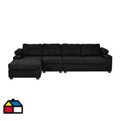 INNOVAMUEBLES - Sofá Seccional 4 cuerpos Santi 170x95x90 cm Negro