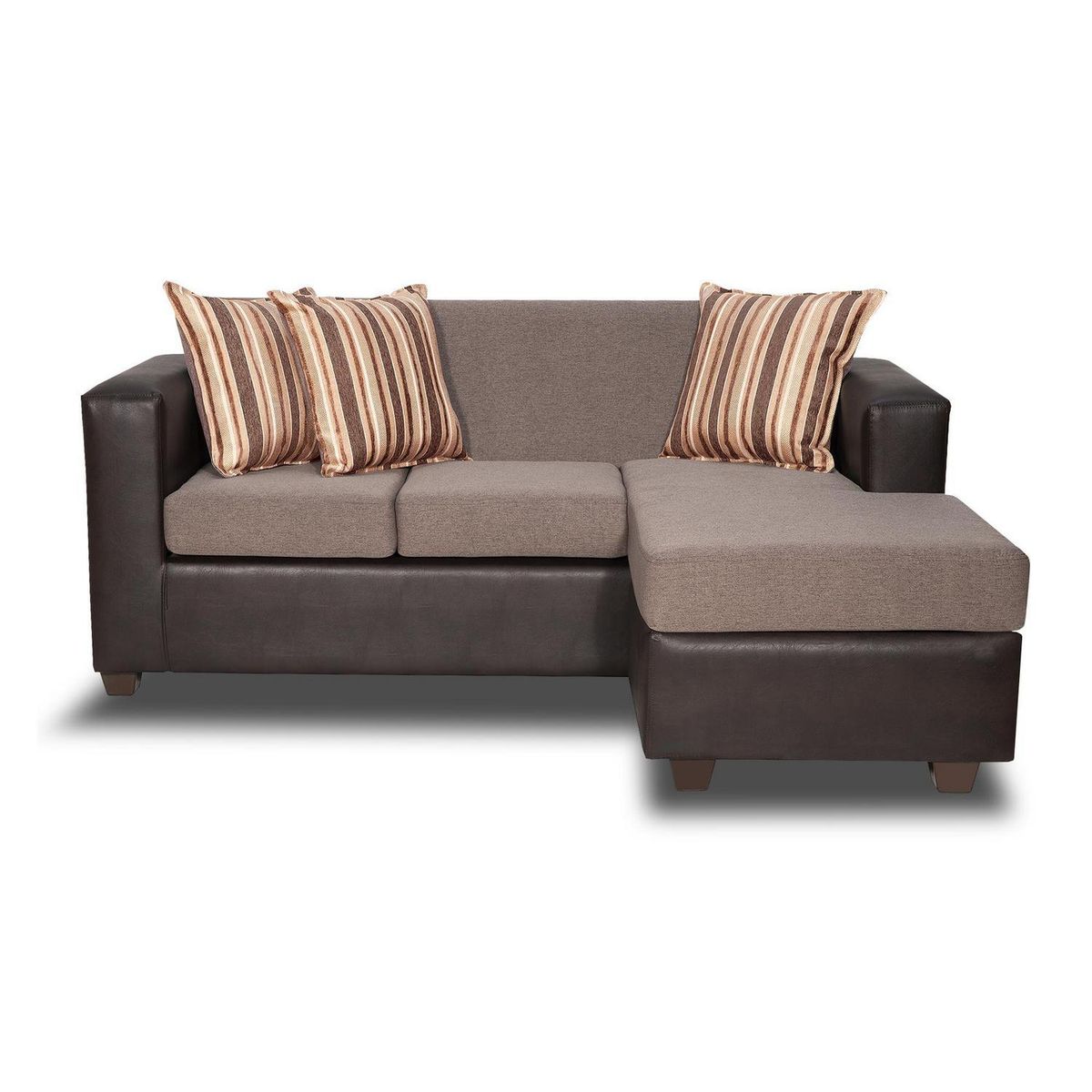 INTERMUEBLES - Sofá Seccional 4 cuerpos Invictus 186x87x80 cm Café Claro