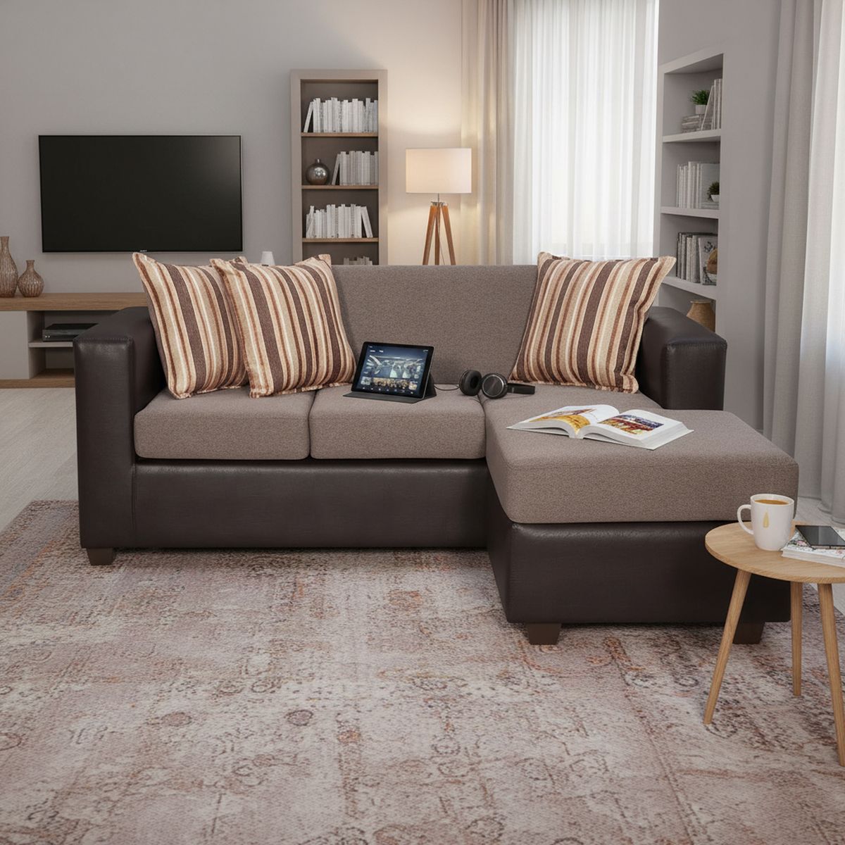 INTERMUEBLES - Sofá Seccional 4 cuerpos Invictus 186x87x80 cm Beige