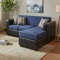 INTERMUEBLES - Sofá Seccional 4 cuerpos Invictus 186x87x80 cm Azul