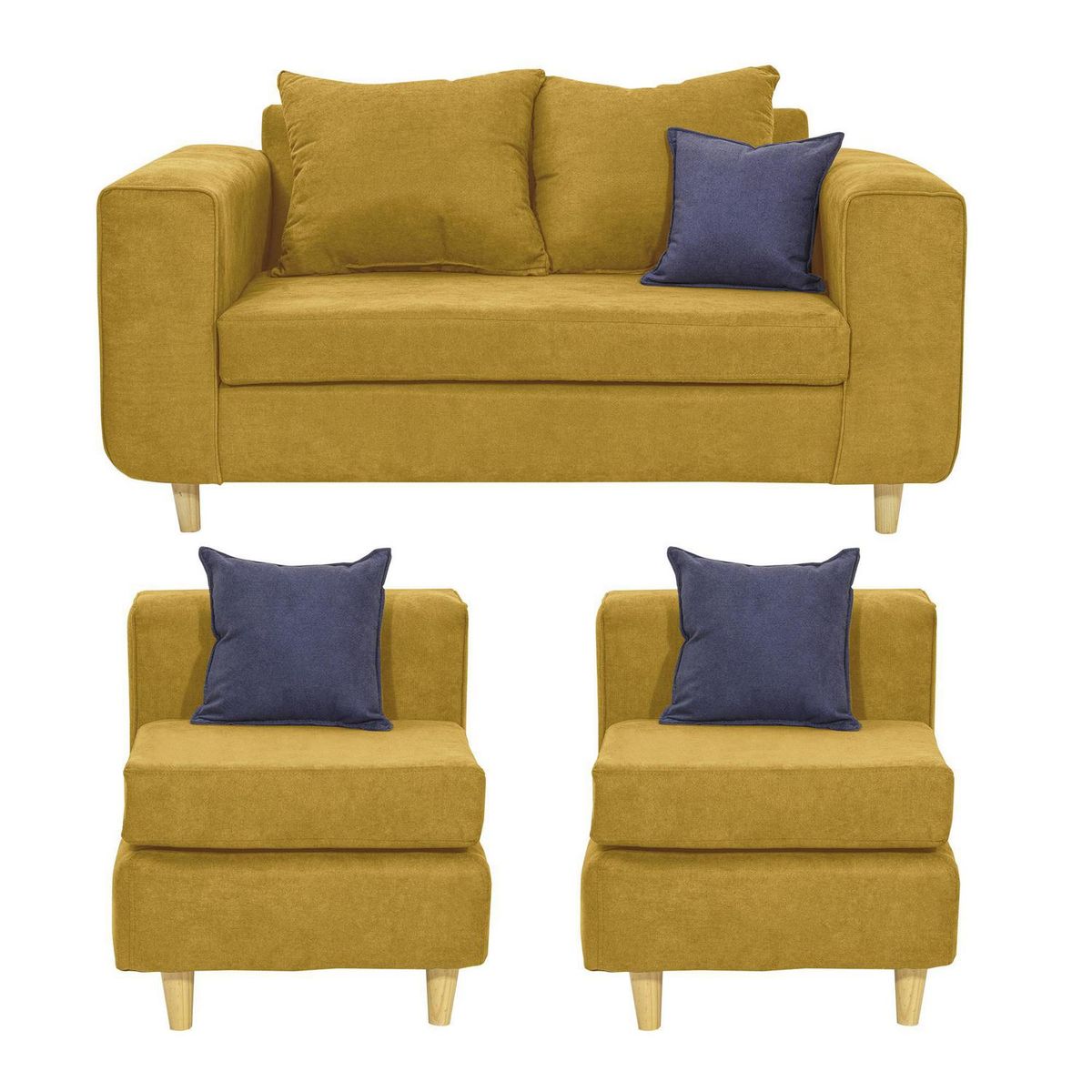 INTERMUEBLES - Living 4 cuerpos Eagle 165x81x89 cm Amarillo
