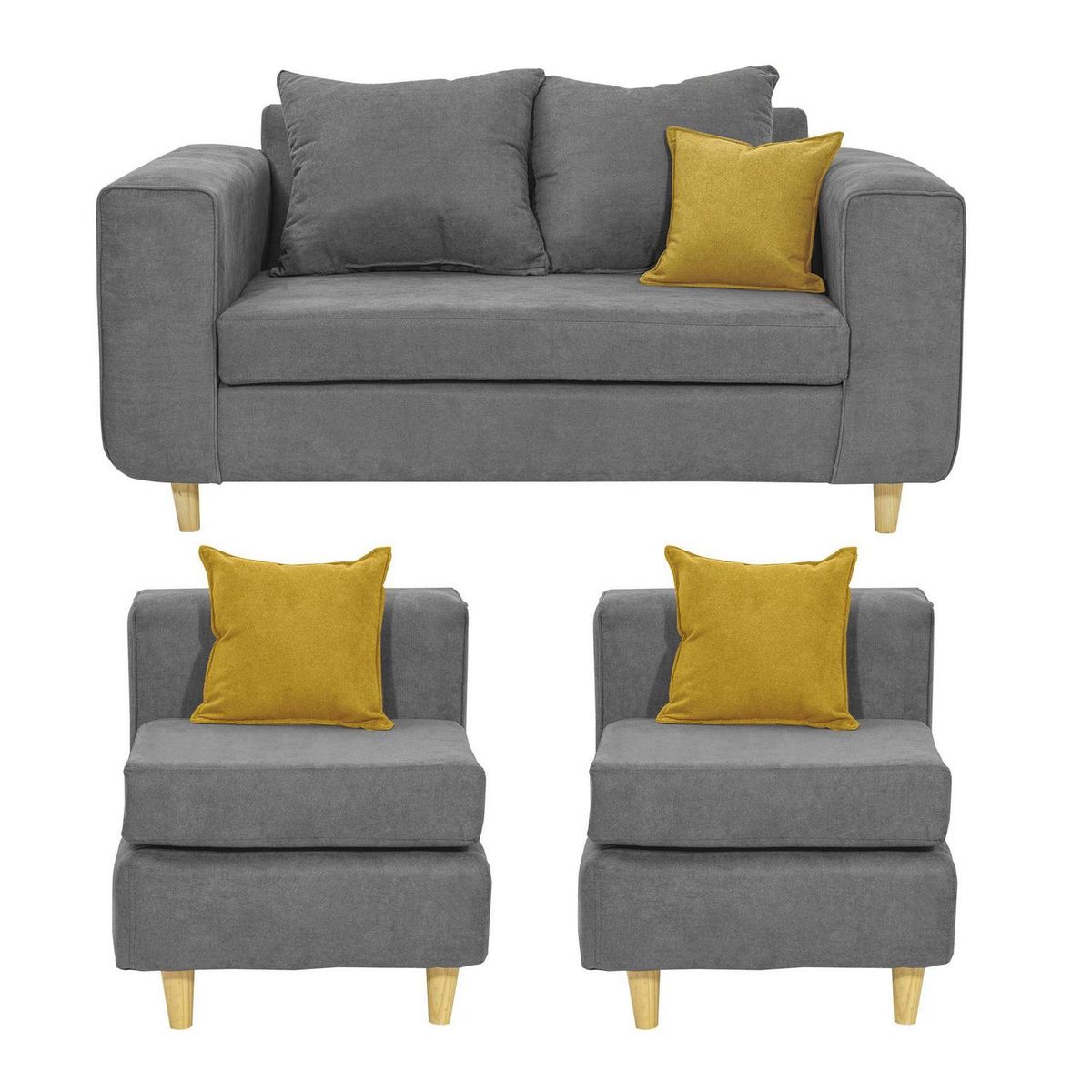 INNOVAMUEBLES - Living 2 cuerpos Eagle 165x81x89 cm Gris