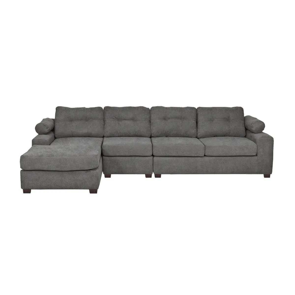 INTERMUEBLES - Sofá Seccional 4 cuerpos Santi 170x95x90 cm Gris Oscuro