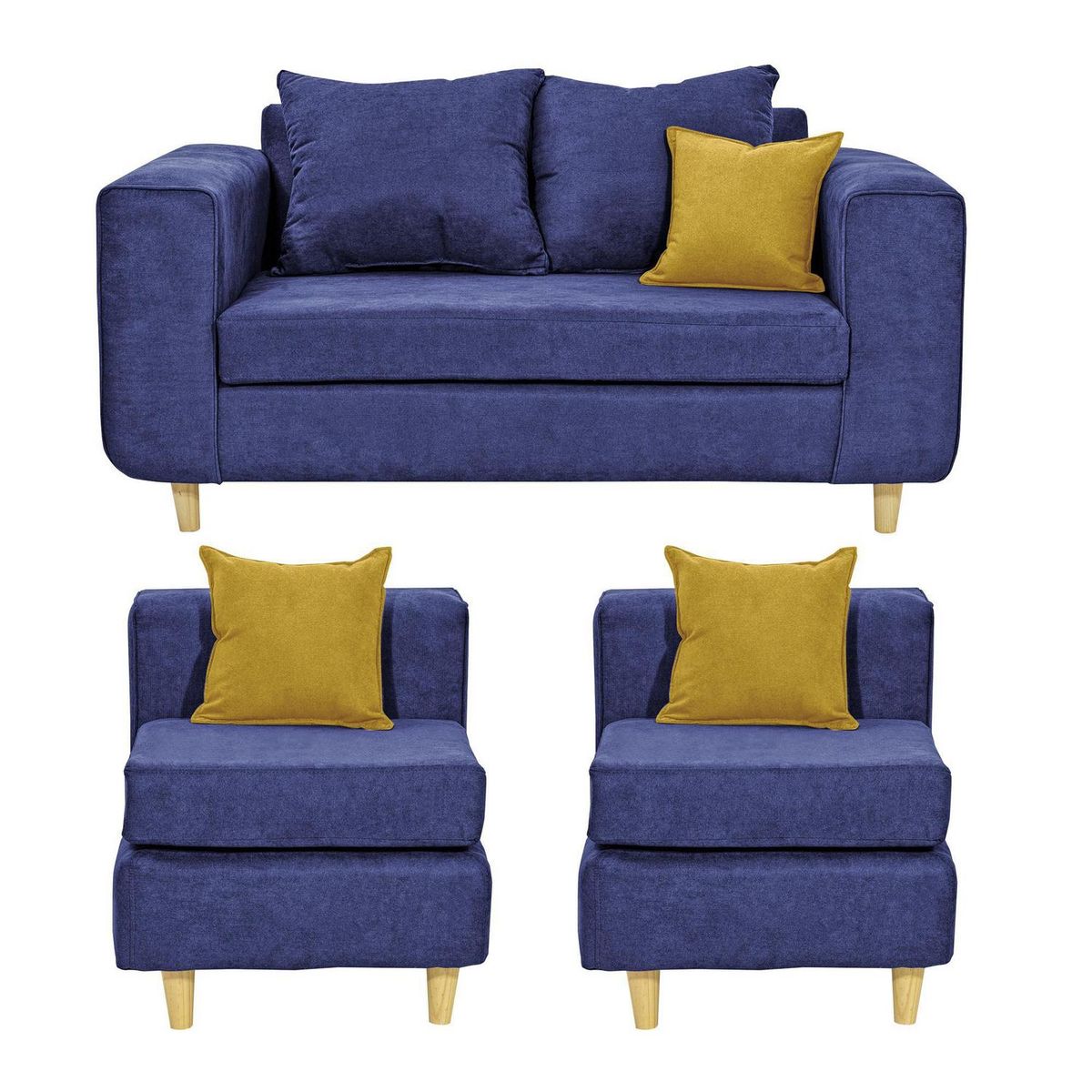 INTERMUEBLES - Living 4 cuerpos Eagle 165x81x89 cm Azul