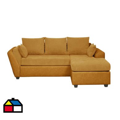 Seccional Bolonia derecho tela mostaza / pu amarillo
