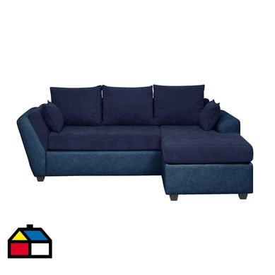 Seccional Bolonia derecho tela azul / pu azul