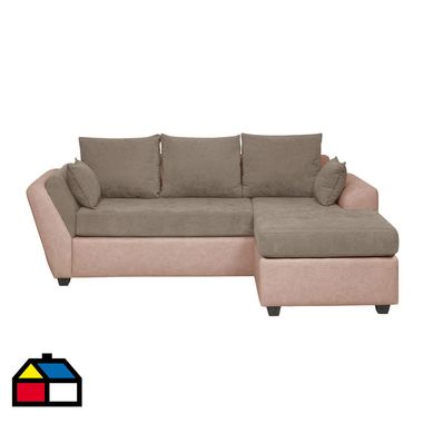 Seccional Bolonia derecho tela arena / pu rosa