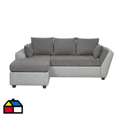 Seccional Bolonia izquierdo tela gris / pu gris
