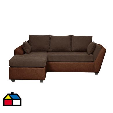 Seccional Bolonia izquierdo tela chocolate / pu caf
