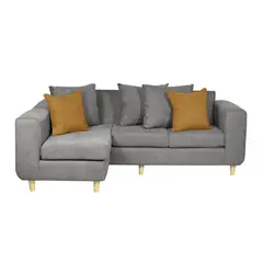 INTERMUEBLES - Sofá Seccional 4 cuerpos Eagle 222x81x89 cm Gris