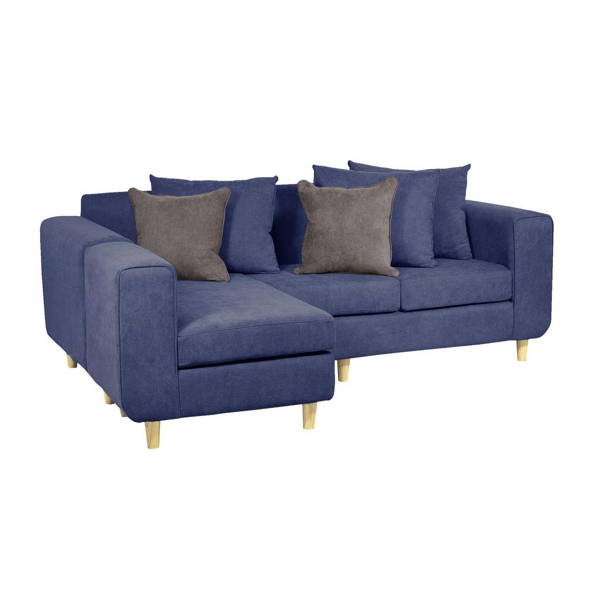 INTERMUEBLES - Sofá Seccional 4 cuerpos Eagle 222x81x89 cm Azul