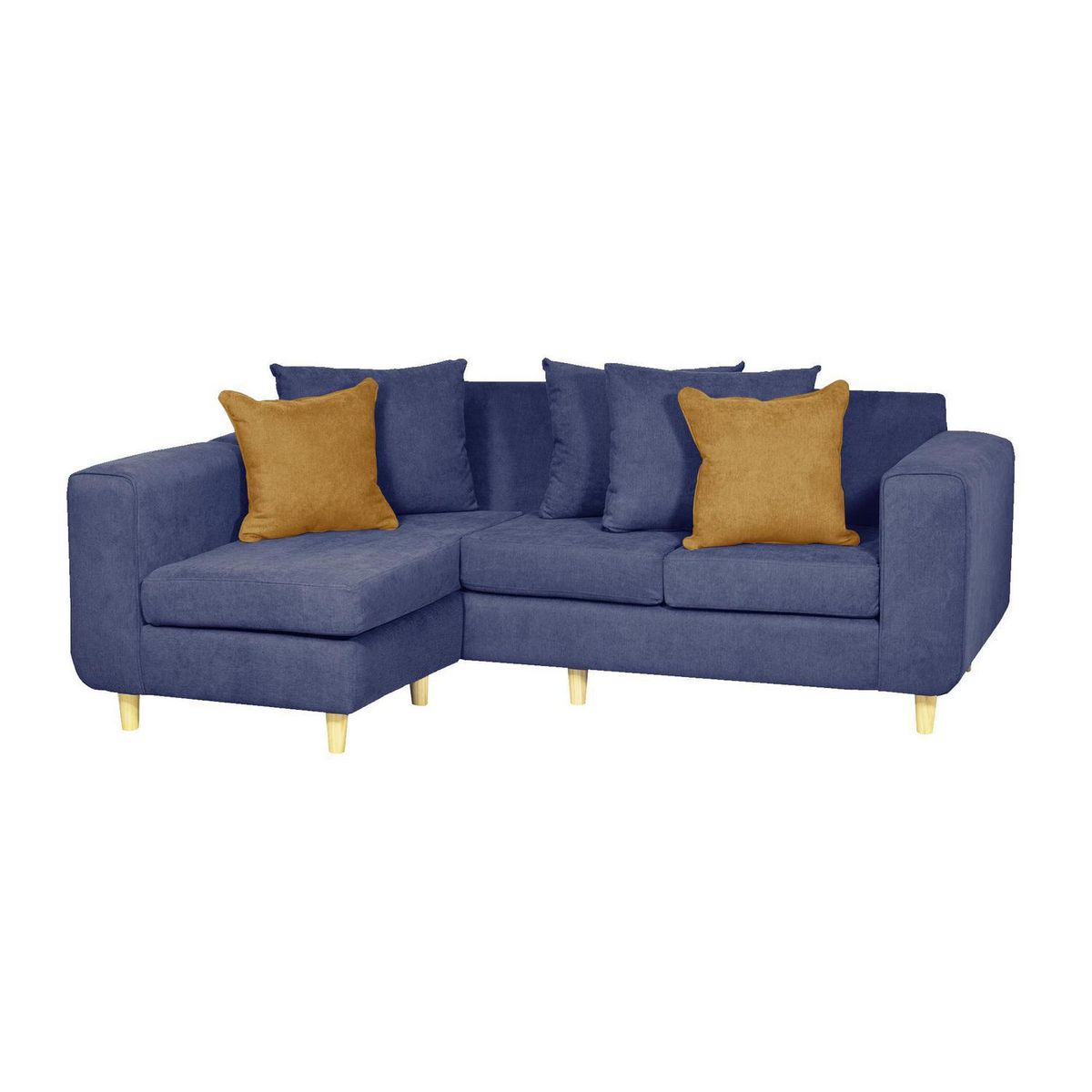 INTERMUEBLES - Sofá Seccional 4 cuerpos Eagle 222x81x89 cm Azul