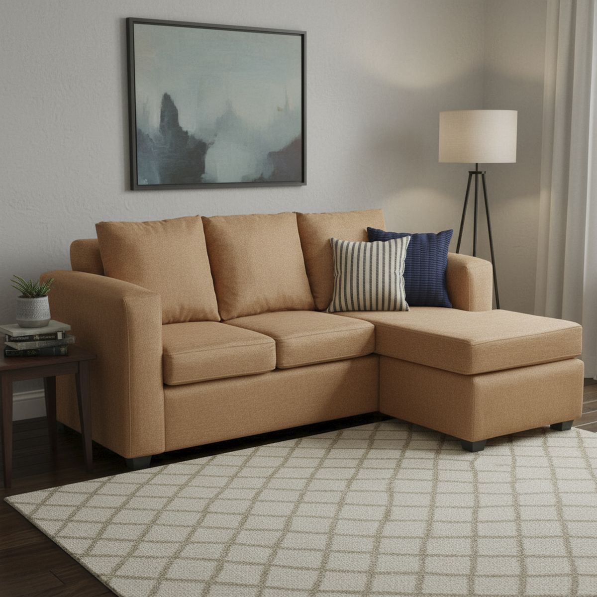 INTERMUEBLES - Sofá Seccional 4 cuerpos Marco 186x87x80 cm Café