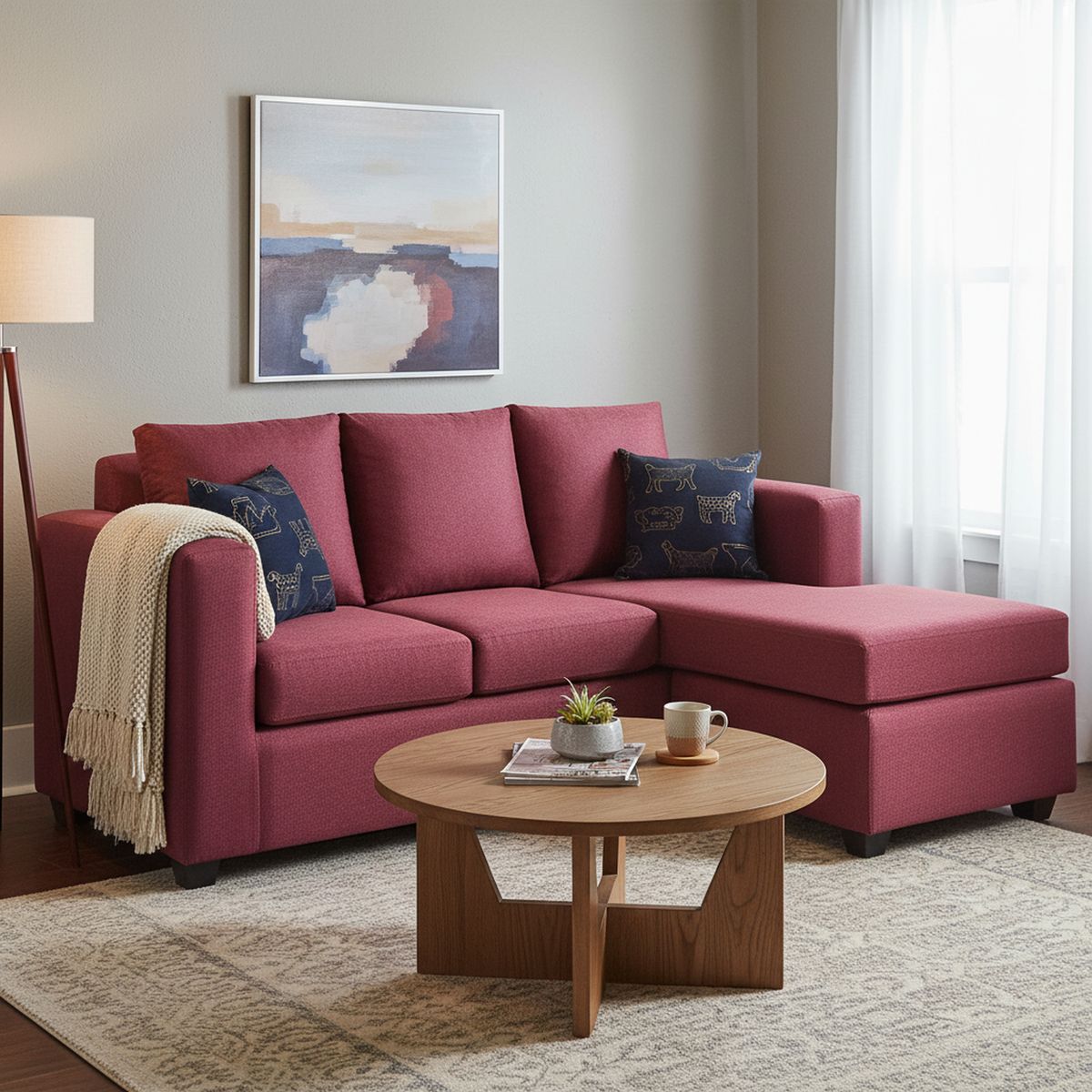 INTERMUEBLES - Sofá Seccional 4 cuerpos Marco 186x87x80 cm Rojo