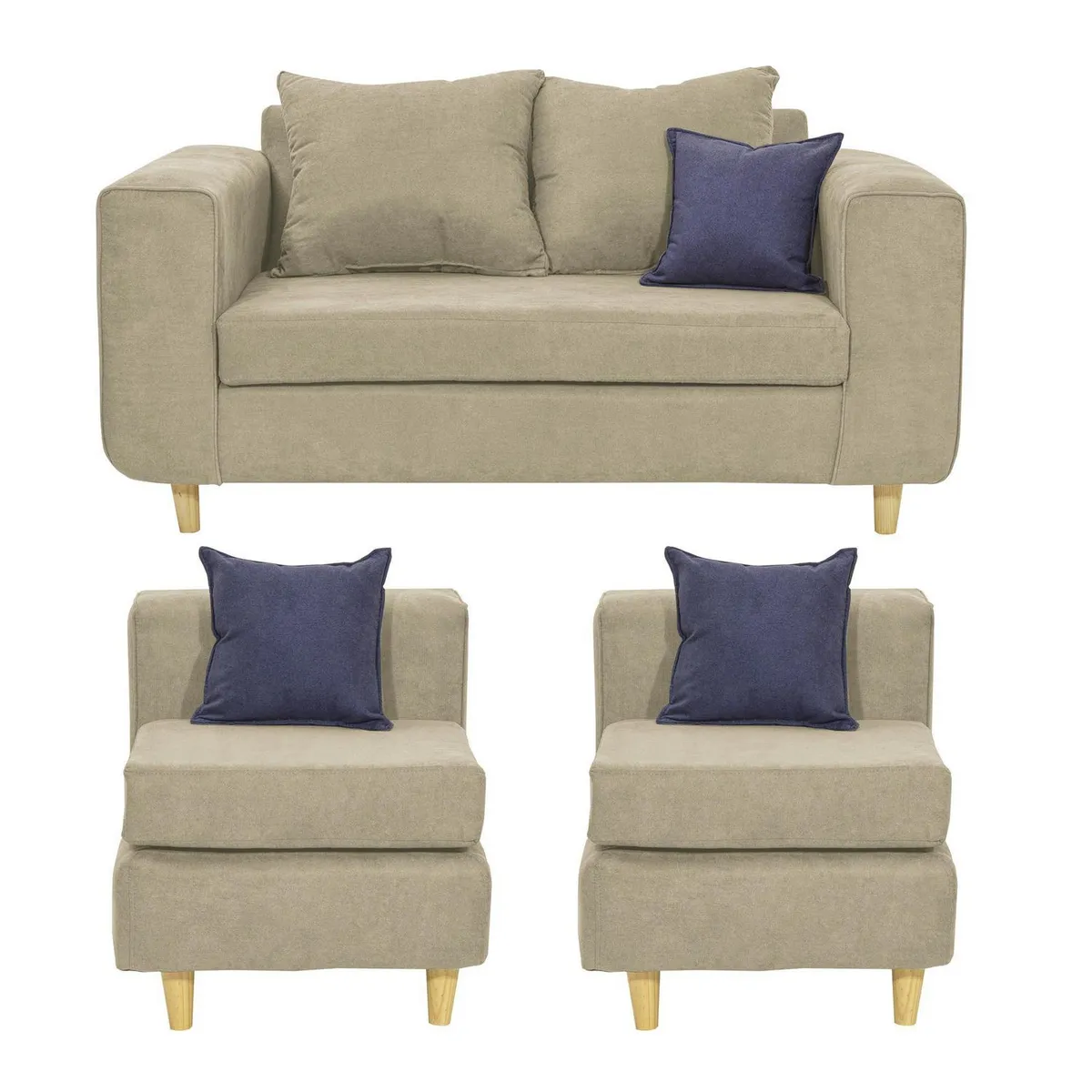 INTERMUEBLES - Living 4 cuerpos Eagle 165x81x89 cm Arena