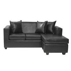 INTERMUEBLES - Sofá Seccional 4 cuerpos Marco 186x87x80 cm Negro