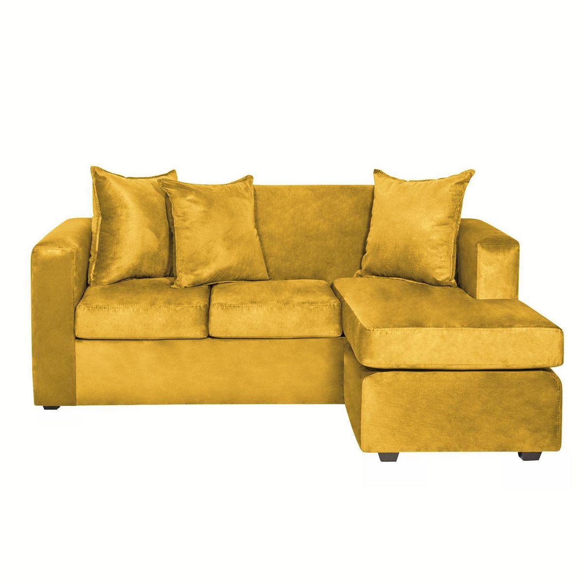 INTERMUEBLES - Sofá Seccional 4 cuerpos Marco 186x87x80 cm Amarillo