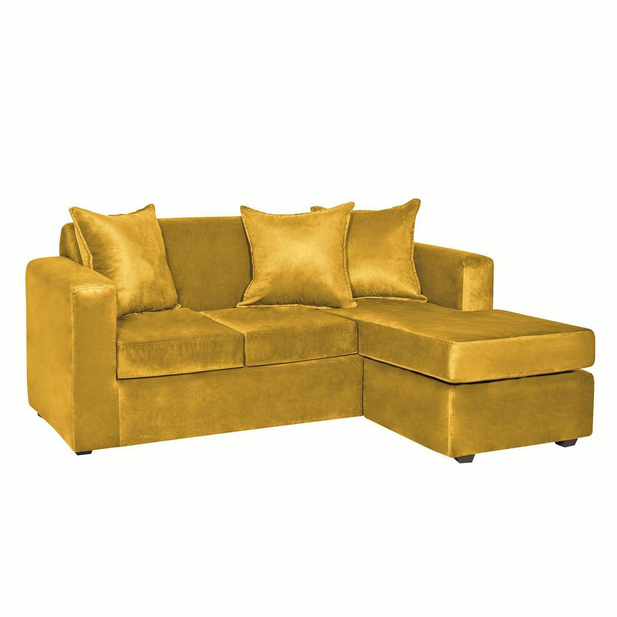 INTERMUEBLES - Sofá Seccional 4 cuerpos Marco 186x87x80 cm Amarillo