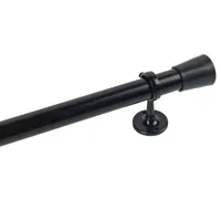 Set Barra de Cortina Simple 21 mm 1.4 m Metal Negro