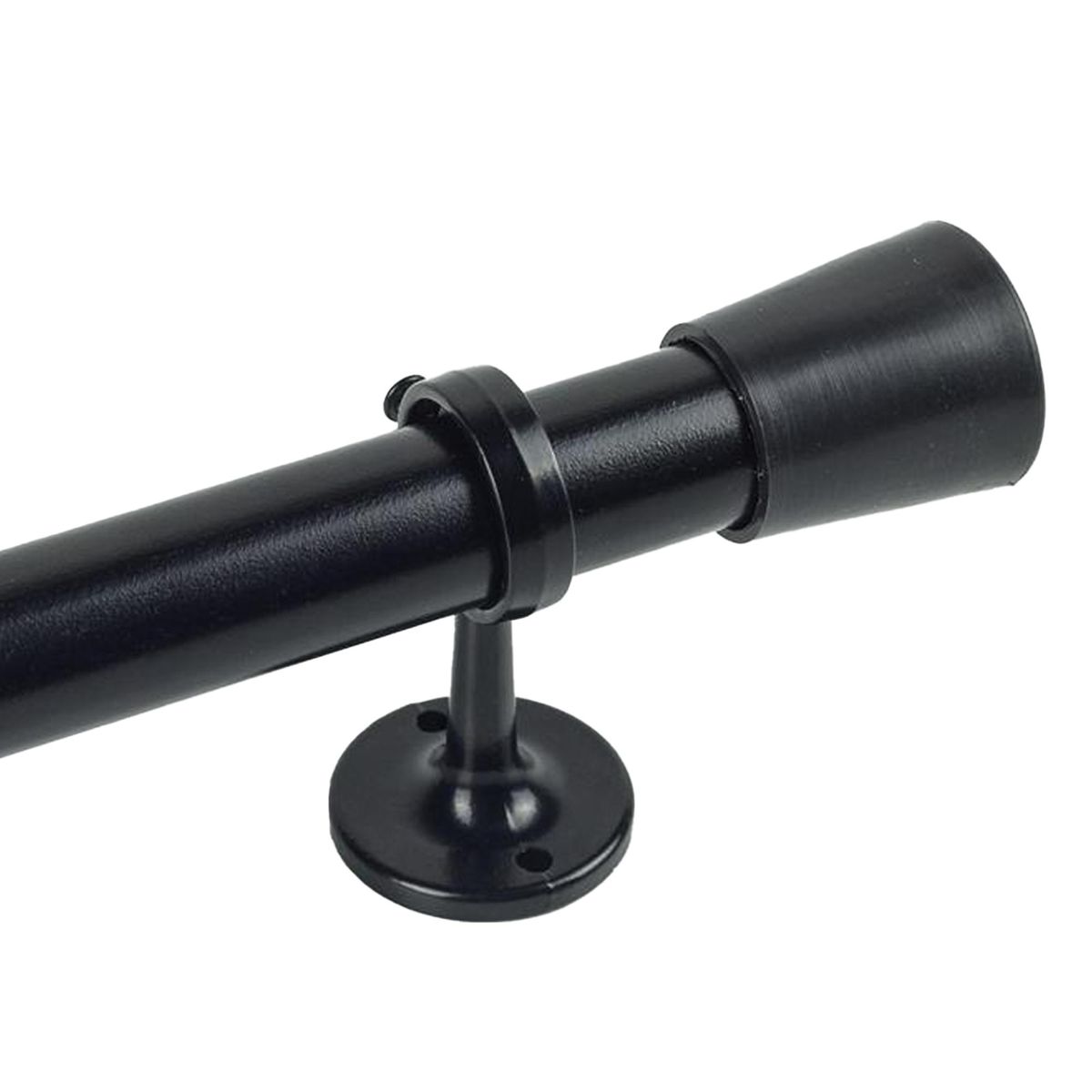 DECOR - Set Barra de Cortina Simple 21 mm 1.4 m Metal Negro