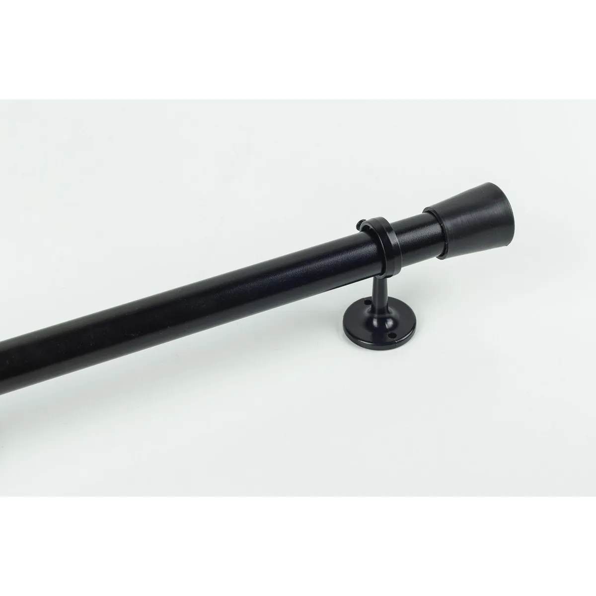 DECOR -  Set Barra de Cortina Simple 21 mm 2.4 m Metal Negro