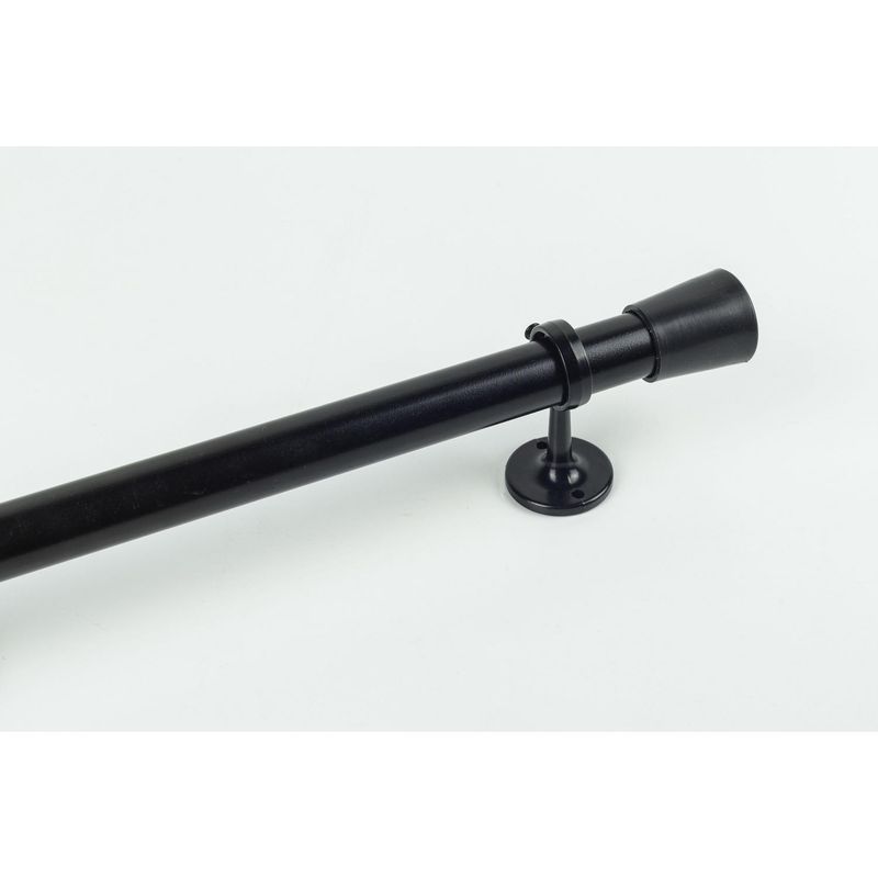 DECOR - Set Barra de Cortina Simple 21 mm 2.4 m Metal Negro