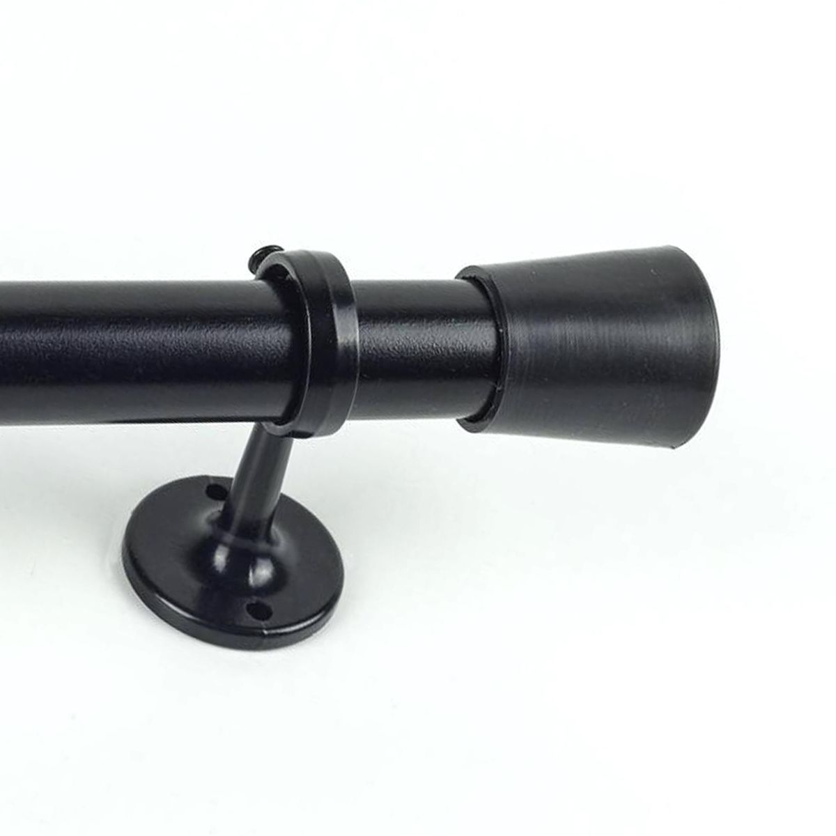 DECOR -  Set Barra de Cortina Simple 21 mm 2.4 m Metal Negro