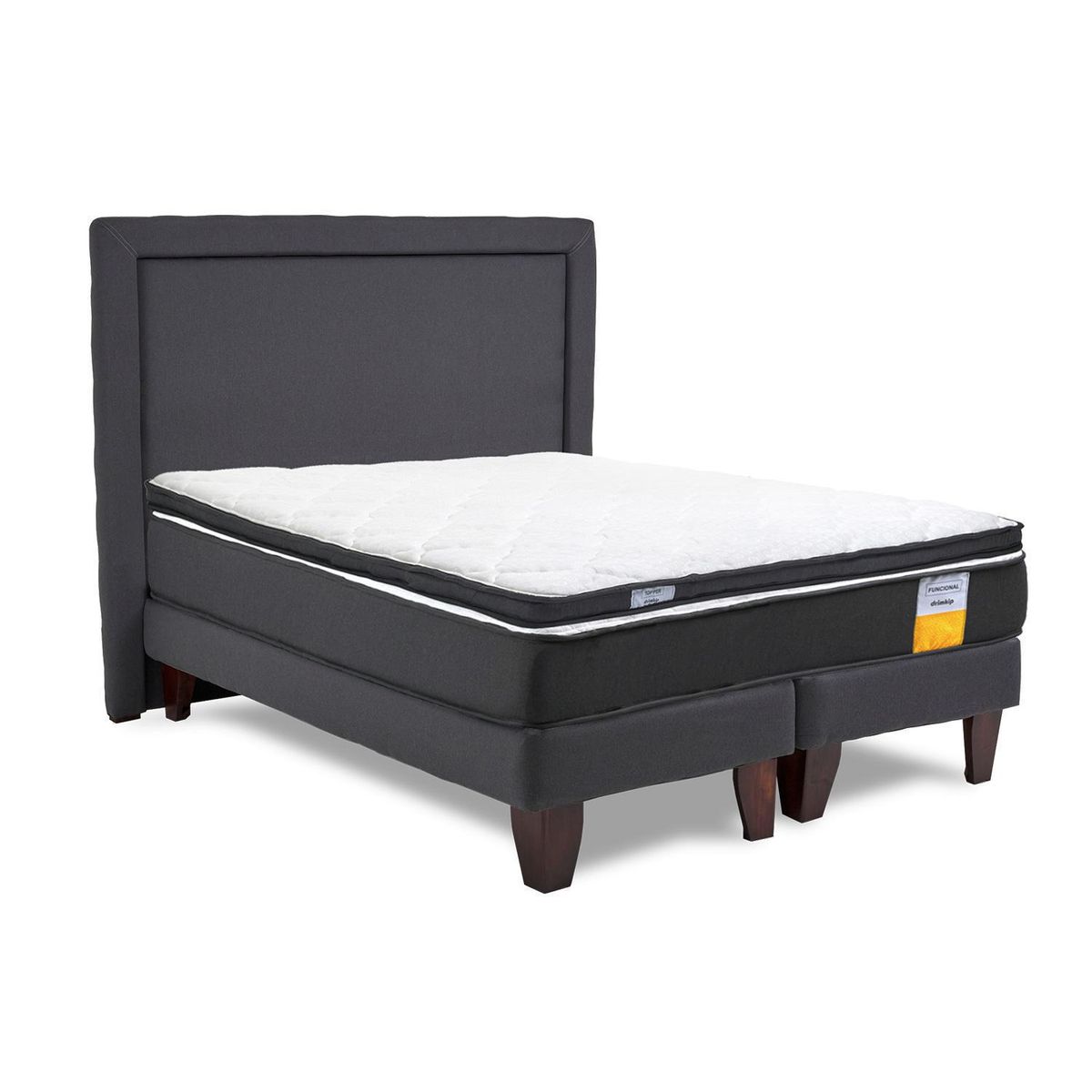 DRIMKIP - Cama Europea funcional full + respaldo + topper