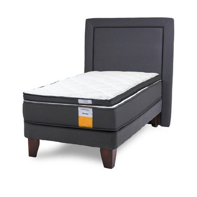 Cama Europea funcional 1 pl plus + respaldo + topper