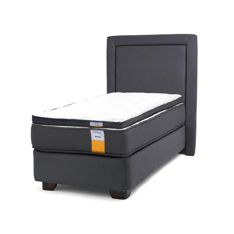 DRIMKIP - Cama Americana funcional 1 pl plus + respaldo + topper