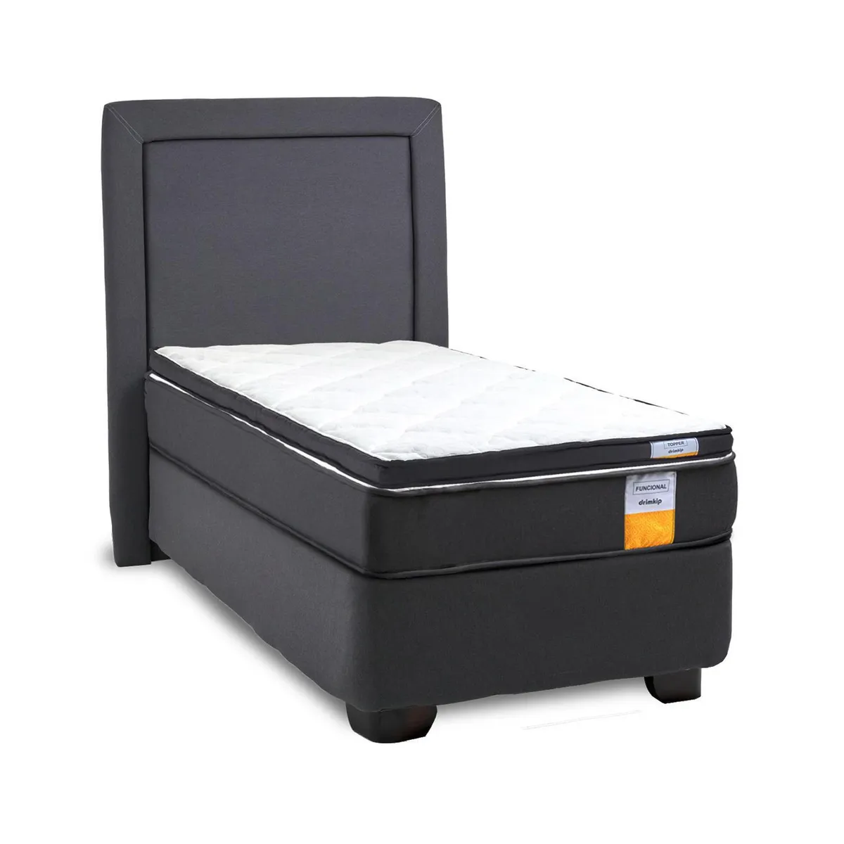DRIMKIP - Cama Americana Funcional 1 Pl + Topper