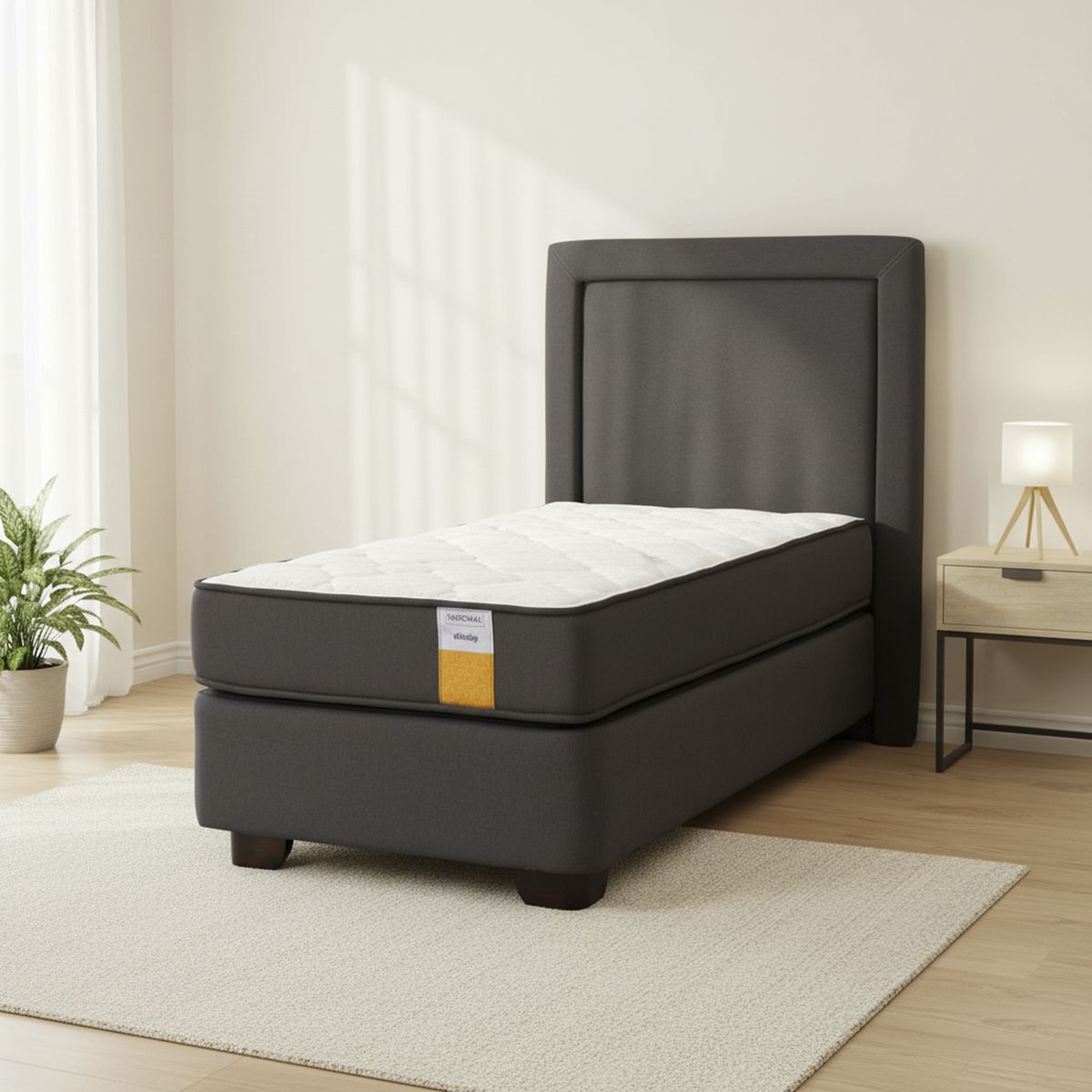 DRIMKIP - Cama 1 plaza Americana Gris