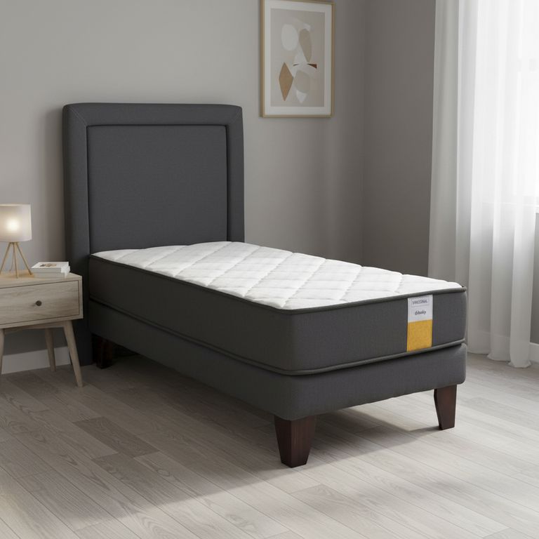 Cama Europea Funcional 1.5 Pl Plus + Respaldo