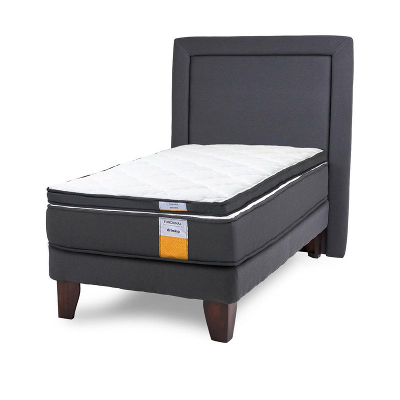 DRIMKIP - Cama Europea funcional 1.5 pl plus + respaldo + topper