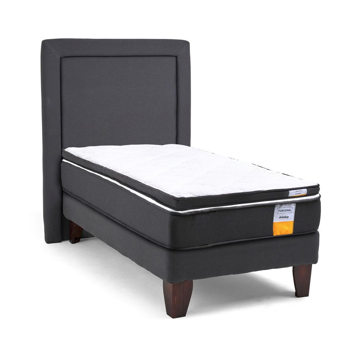 DRIMKIP - Cama Europea funcional 1.5 pl plus + respaldo + topper