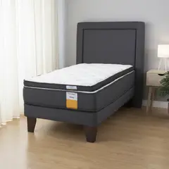 DRIMKIP - Cama Europea Funcional 1.5 Pl Plus + Respaldo + Topper