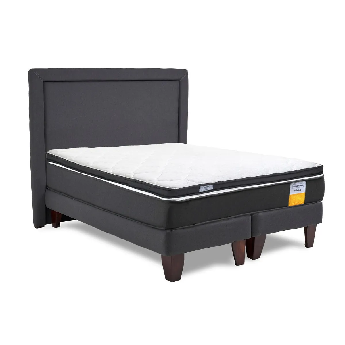 DRIMKIP - Cama Europea funcional 2 pl + respaldo + topper