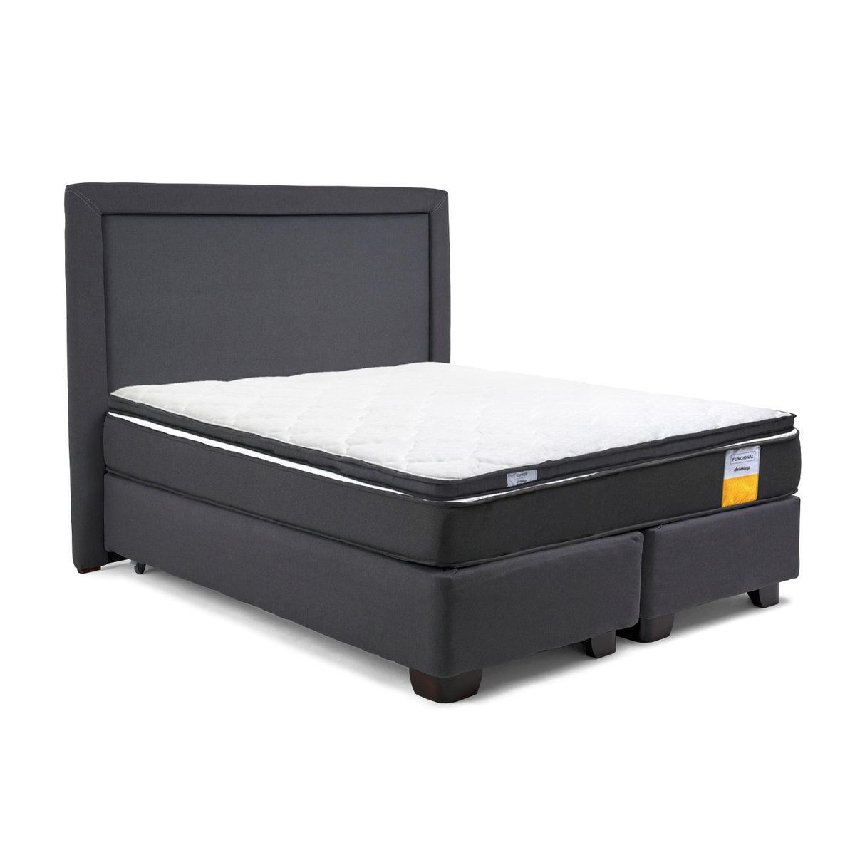 DRIMKIP - Cama Americana funcional king + respaldo + topper