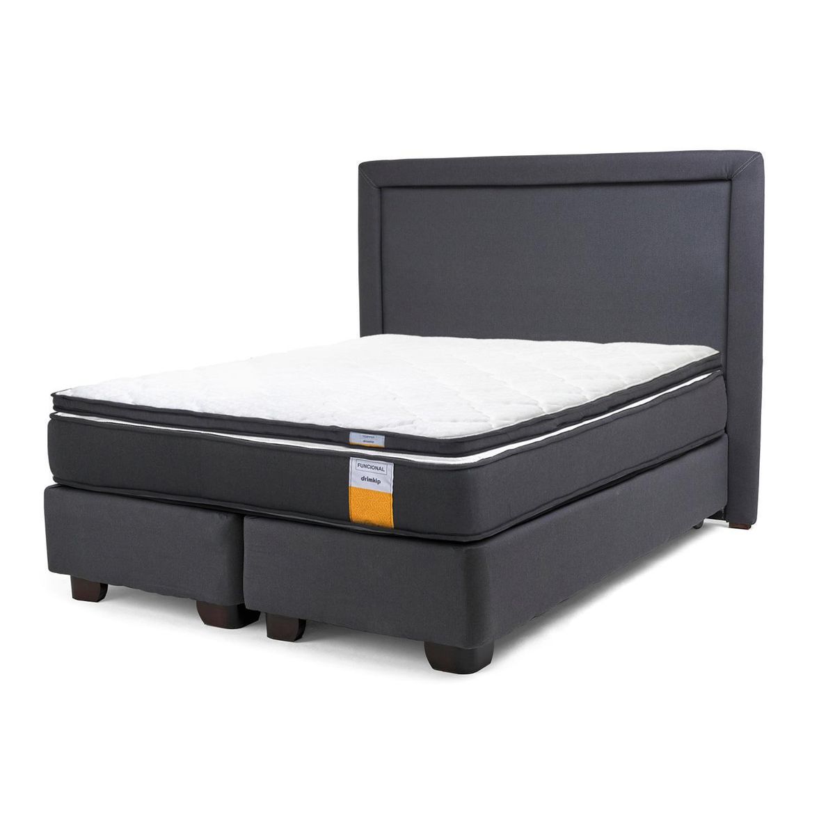DRIMKIP - Cama Americana funcional full + respaldo + topper