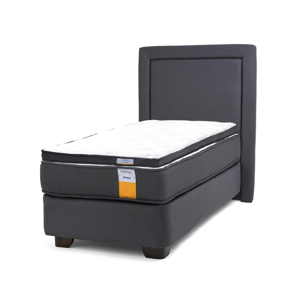 DRIMKIP - Cama Americana funcional 1.5 pl + respaldo + topper